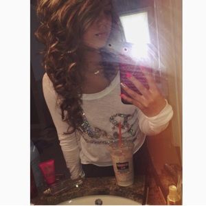 VS PINK LONG SLEEVE CROP TOP